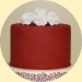 Red Scroll Wedding Cake